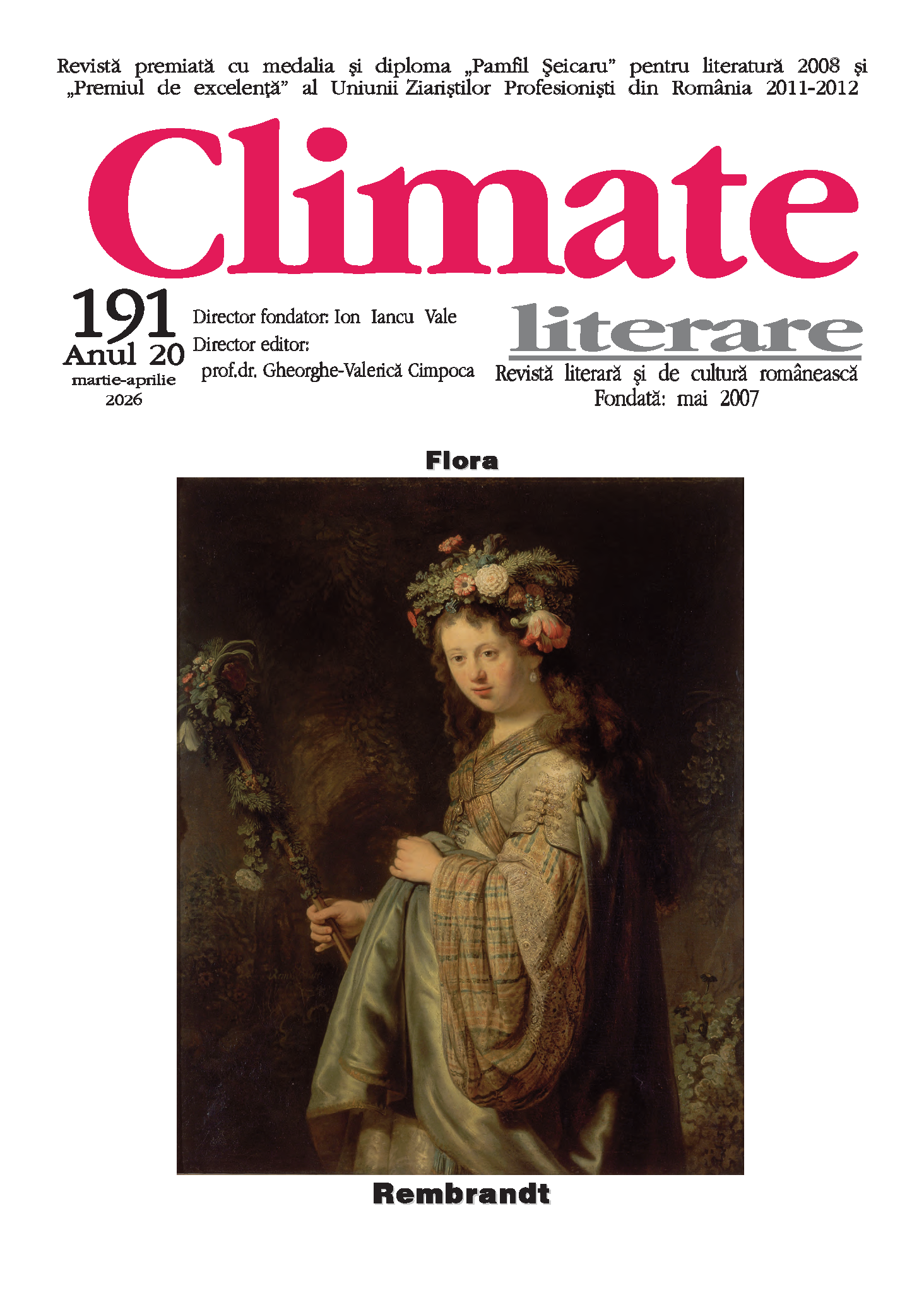 Citeste cea mai recenta aparitie a revistei CLIMATE LITERARE