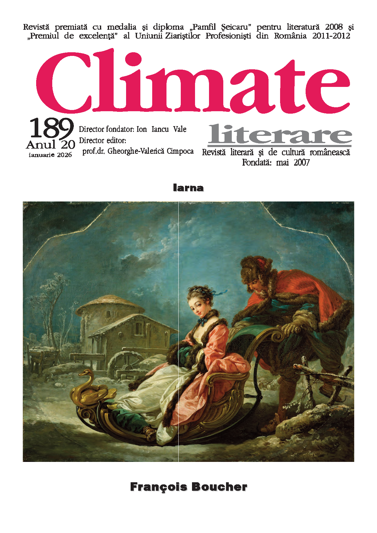 Citeste cea mai recenta aparitie a revistei CLIMATE LITERARE